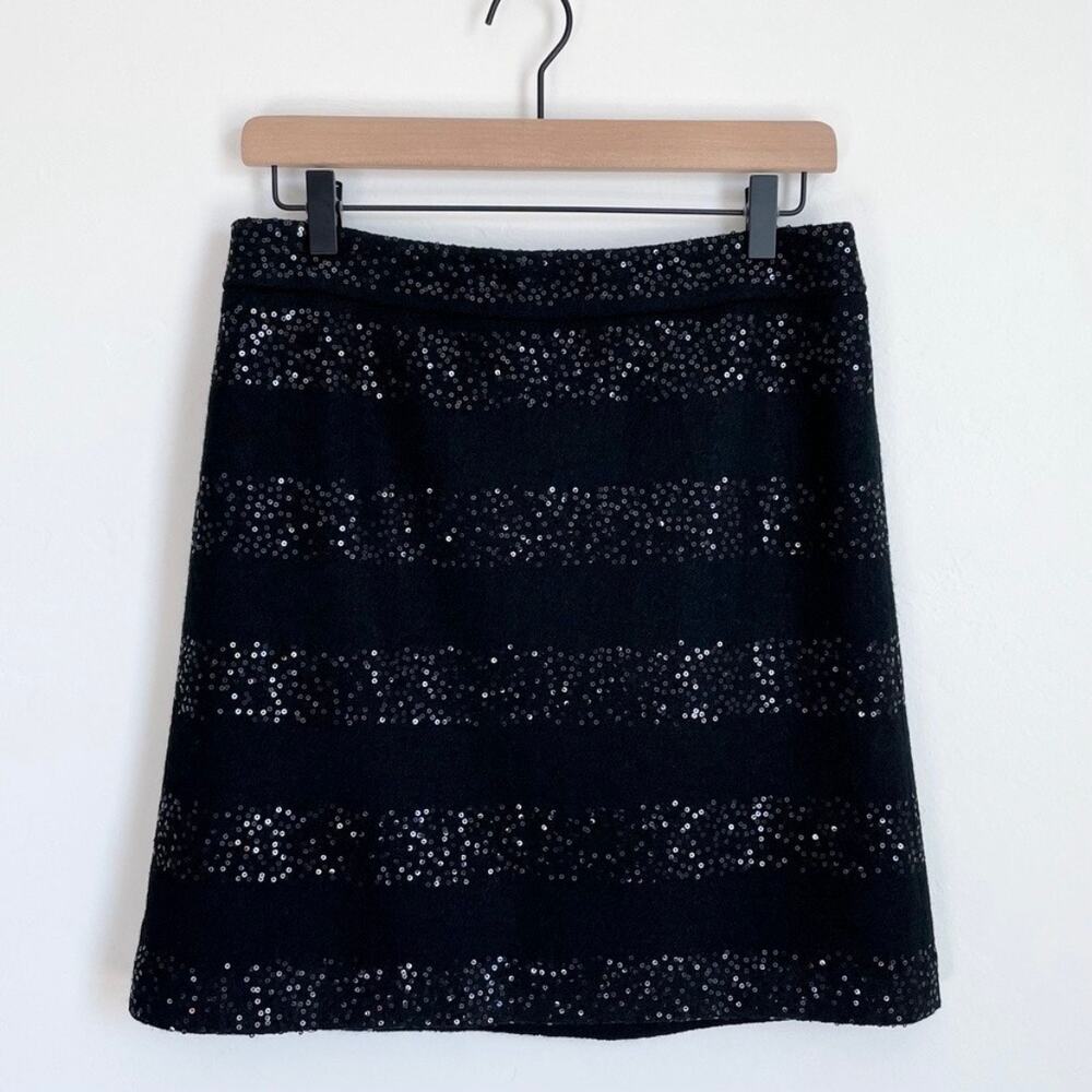 LOFT Black Sequin Mini Skirt